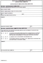 Architectural Review - (Notification of Completion & Final Inspection Form)